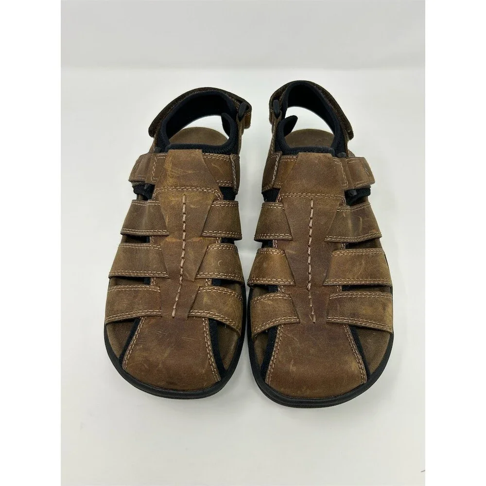 Merrell Men's Fisherman Sandals Brown Closed Toe Hook & Loop Outdoor Size 8